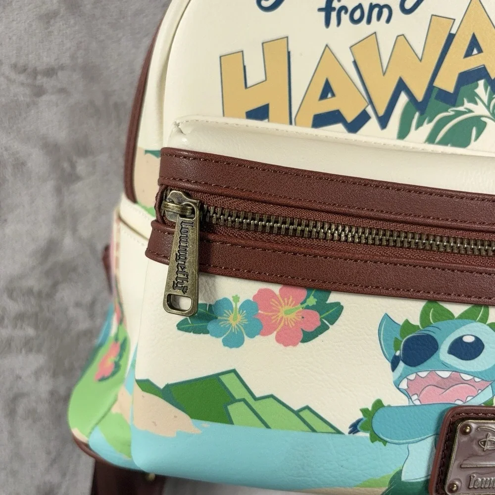 Loungefly Disney Lilo & Stitch Hawaii Postcard Mini Backpack Bag AOP
